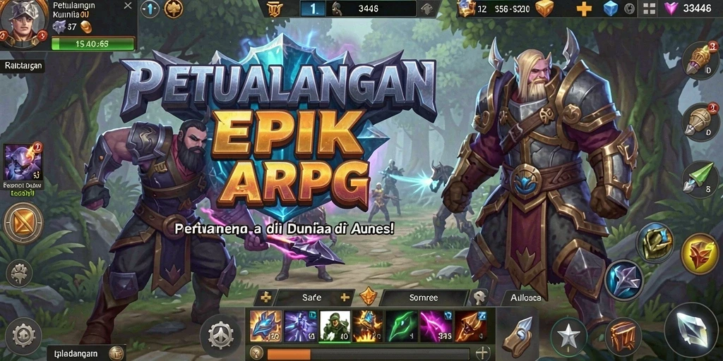 Tampilan gameplay yang seru dalam petualangan ARPG.