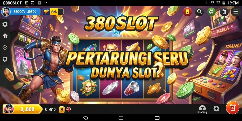 Screenshot gameplay <strong>380SLOT</strong> menampilkan aksi bertarung seru dan slot yang dinamis.
