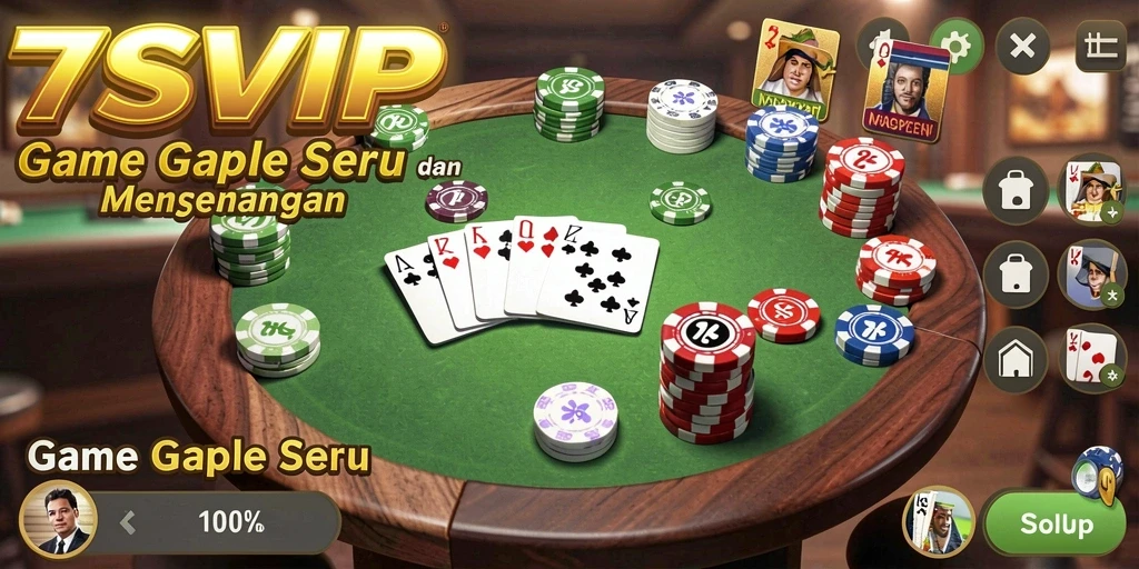 Screenshot gameplay Gaple di 7SVIP yang menyenangkan.