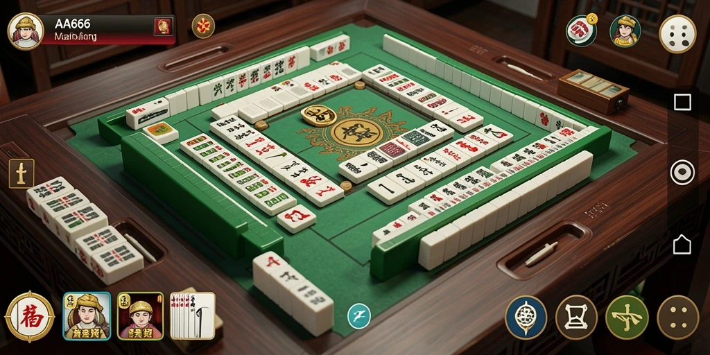 Tampilan permainan Mahjong yang menarik dan seru di AA666.