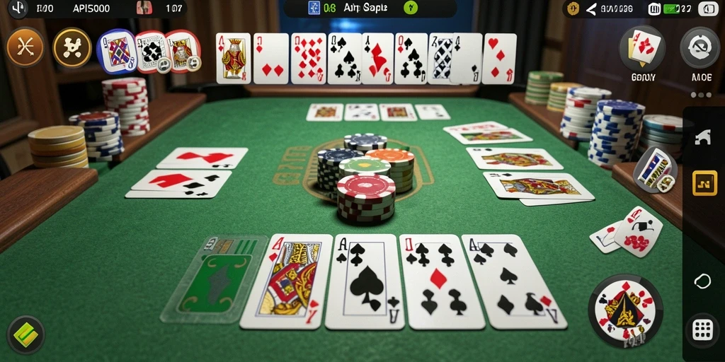 Tampilan gameplay seru dalam API5000 saat bermain Gaple.