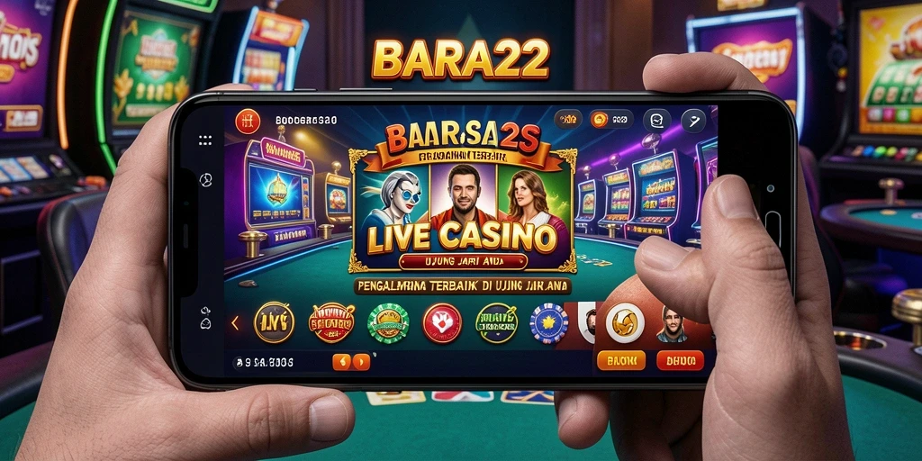 Tampilan gameplay BARA22 yang menampilkan dealer profesional dan interaksi langsung.