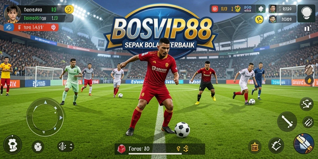 Tampilan gameplay menarik dari BOSVIP88 dalam permainan sepak bola.