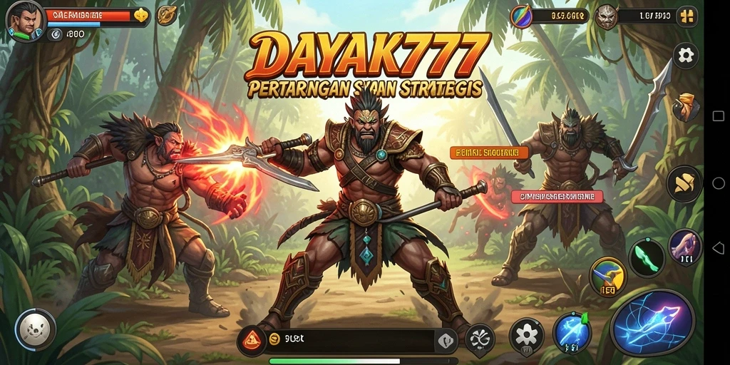 Tampilan permainan <strong>DAYAK777</strong> yang menegangkan dan penuh aksi.