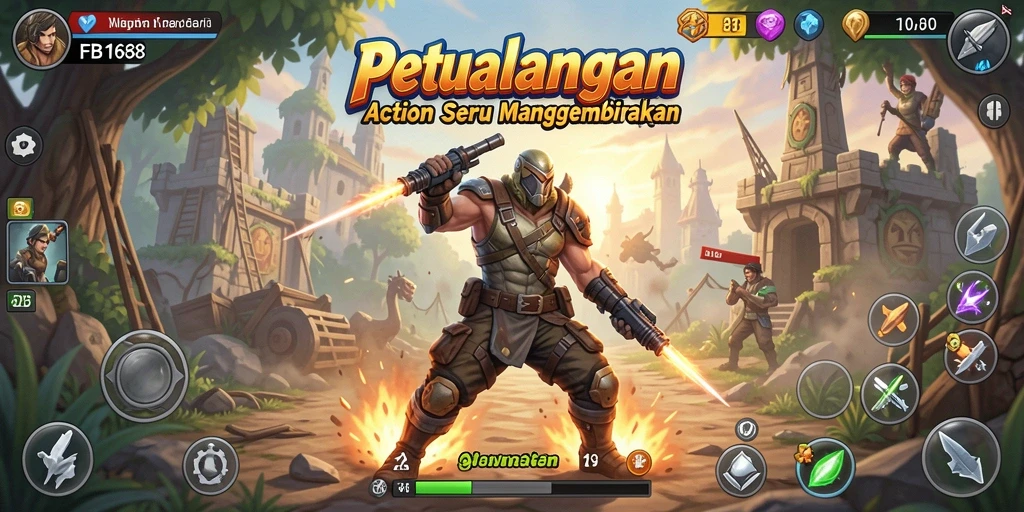Tampilan gameplay FB168 yang mendebarkan dengan aksi seru dan tantangan.