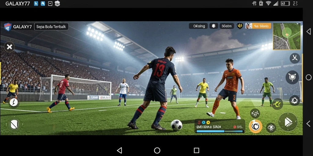 Gameplay seru GALAXY77 dalam aksi sepak bola.