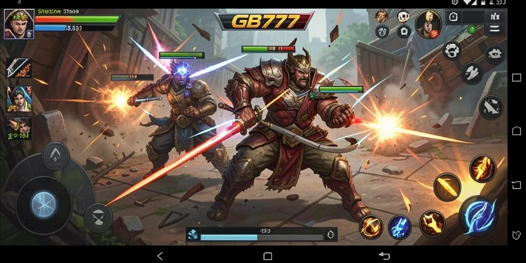 Tangkapan layar mendemonstrasikan gameplay strategi yang intens.