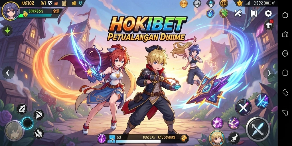 Screenshot gameplay HOKIBET dengan karakter anime favorit.