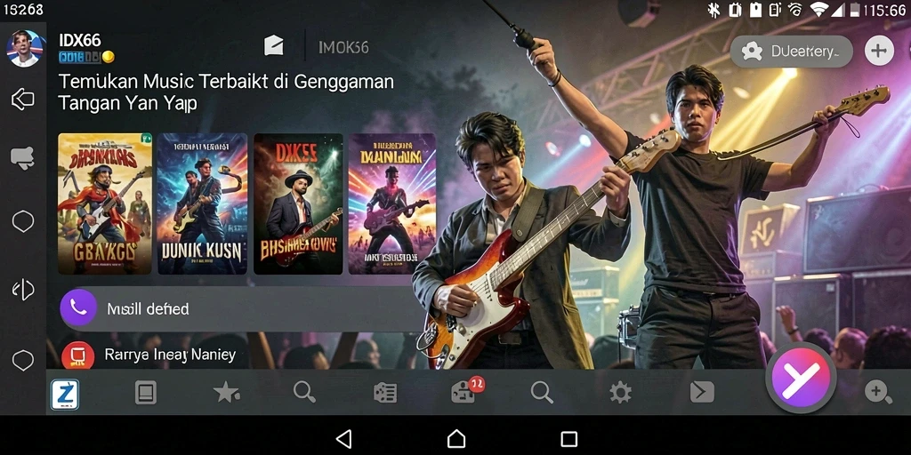 Tampilan gameplay aplikasi IDX66 yang menarik dengan berbagai fitur musik.