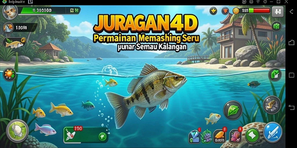 Screenshot gameplay JURAGAN4D yang menunjukkan aksi memancing seru.