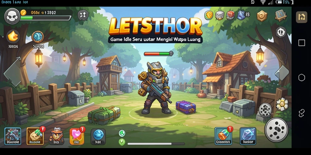Tampilan gameplay LETSTHOR yang menarik dan penuh aksi Idle.