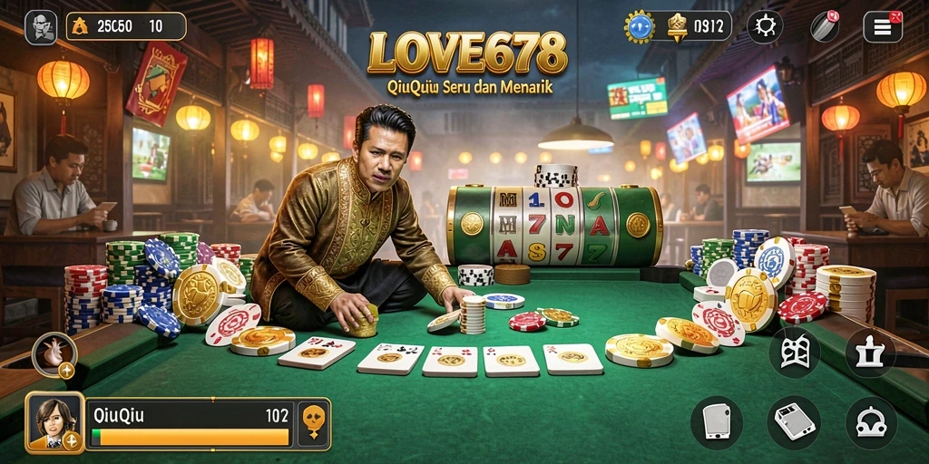 Tampilan utama gameplay QiuQiu di LOVE678 yang menarik.