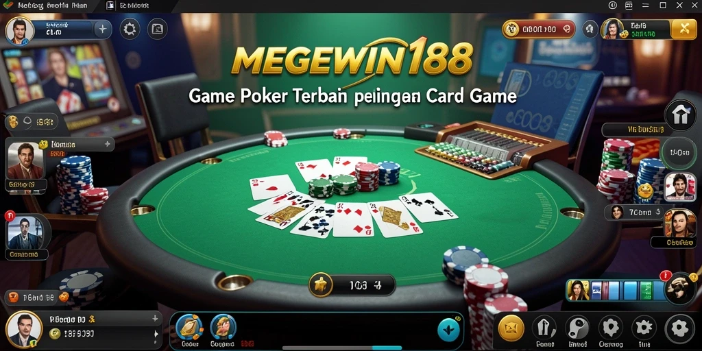 Tampilan gameplay menarik dari MEGEWIN188 dengan suasana poker yang seru.