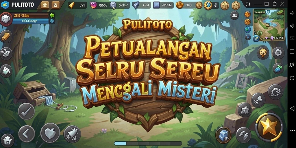 Screenshot utama PULITOTO menampilkan pemain menjelajahi dunia yang luas.