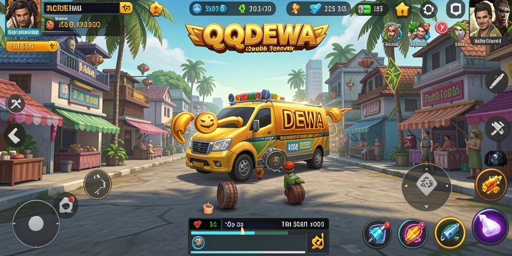 Screenshot utama QQDEWA menampilkan gameplay simulasi yang realistis dan menarik.