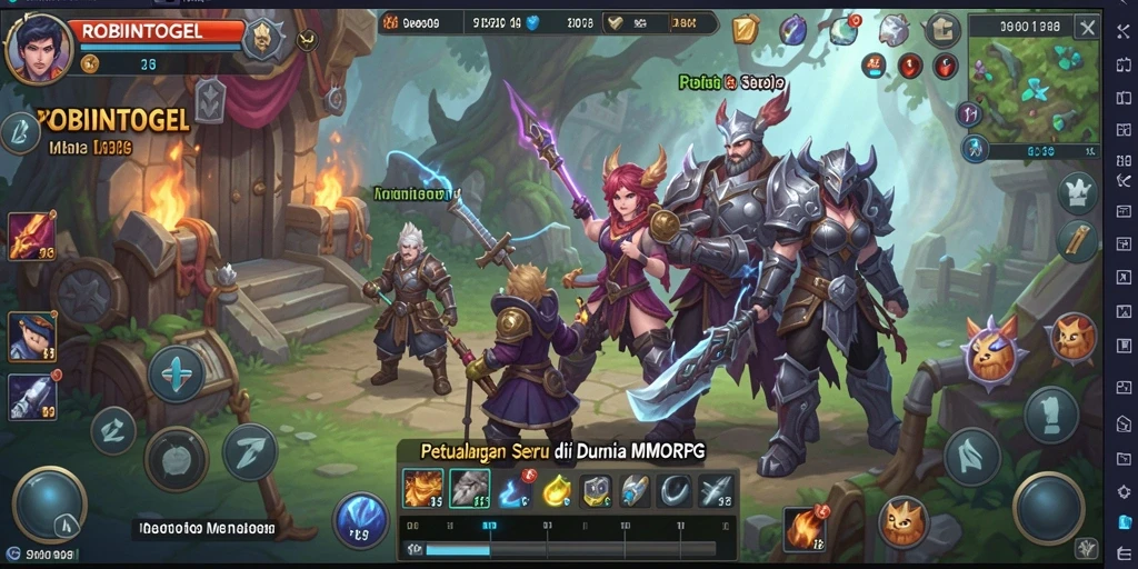 Tangkapan layar gameplay <strong>ROBINTOGEL</strong> yang menampilkan pertempuran seru di dunia MMORPG.
