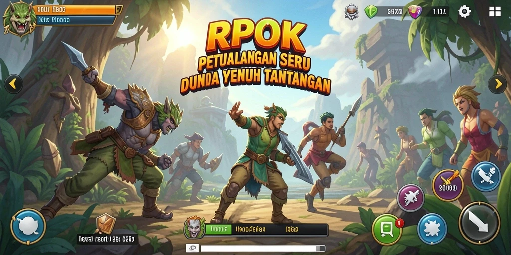 Screenshot utama RPOK menampilkan gameplay petualangan yang seru.