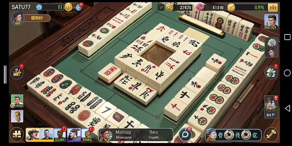 Screenshot gameplay SATU77 menampilkan aksi seru Mahjong.