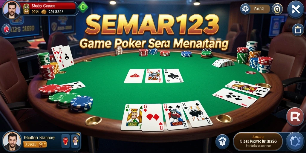 Menampilkan gameplay seru dari aplikasi poker SEMAR123.